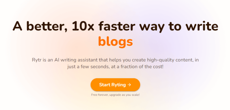 rytr ai writing tool