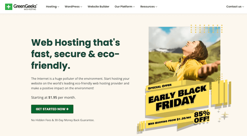 greengeeks black friday sale page