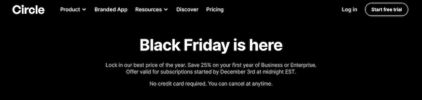 circle so black friday page