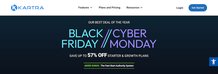 kartra black friday sale page