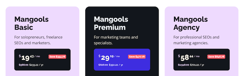 mangools kwfinder black friday pricing plans