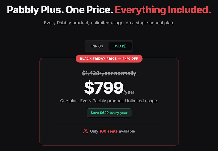 pabbly conect black friday pricing
