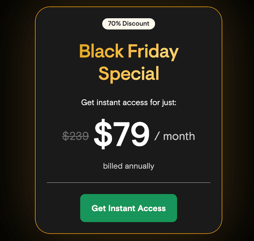 passion io black friday discount on scale plan