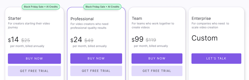 pictory ai black friday pricing
