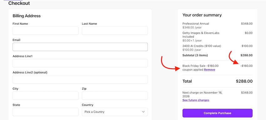 pictory black friday discount applied automatically at checkout