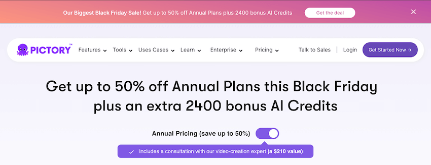 pictory black friday sale page