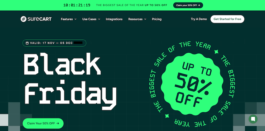 surecart black friday sale page