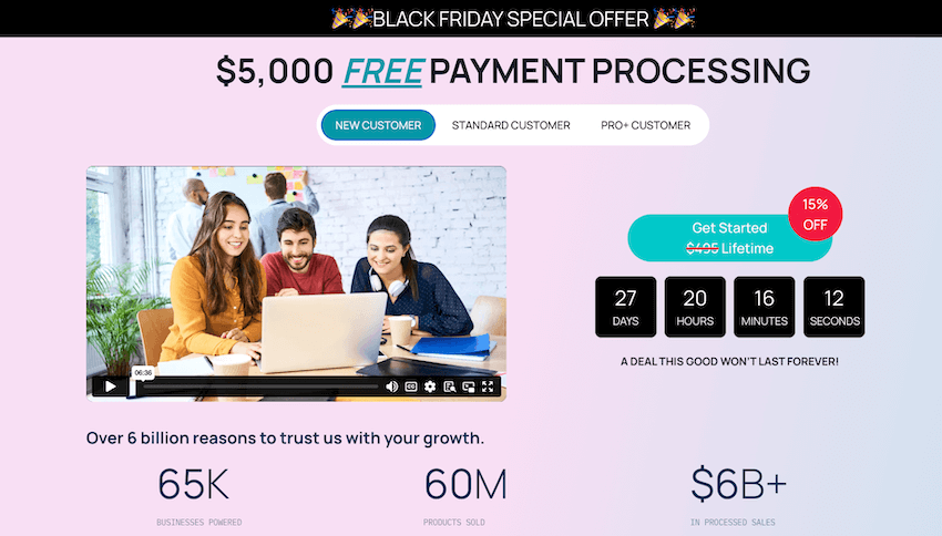 thrivecart black friday sale page