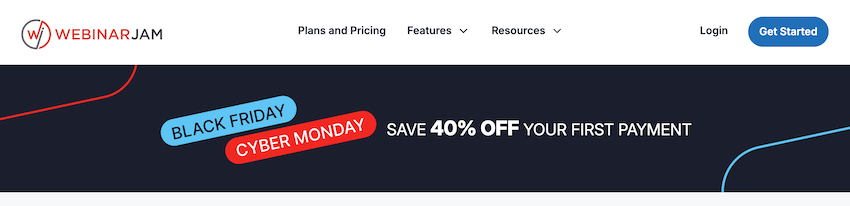 webinarjam black friday sale page