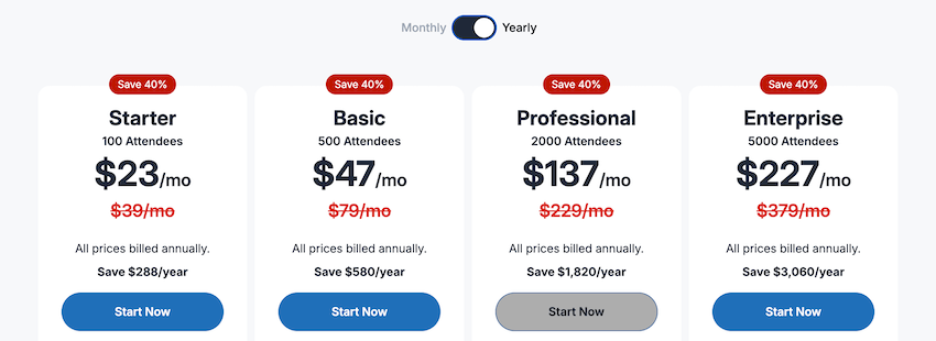 webinarjam black friday yearly pricing 40 percent off