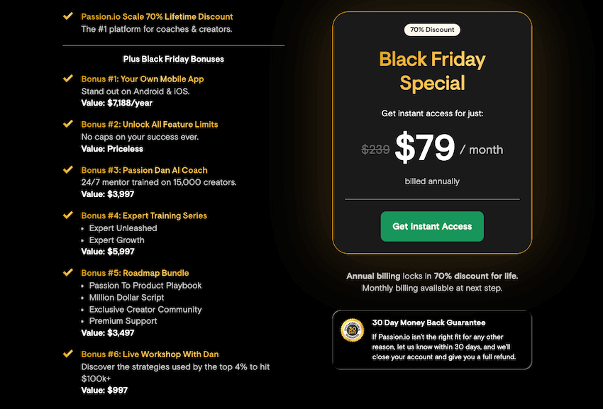 what is included in passion io black friday
