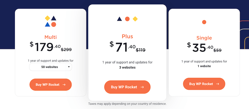 wp rocket black friday pricing