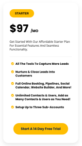 gohighlevel starter plan gohighlevel 97 plan