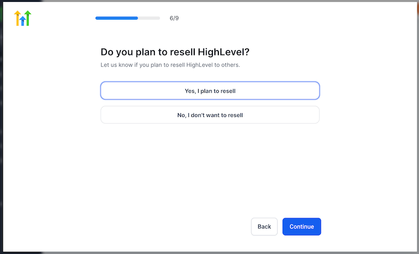 step 6 gohighlevel onboarding question