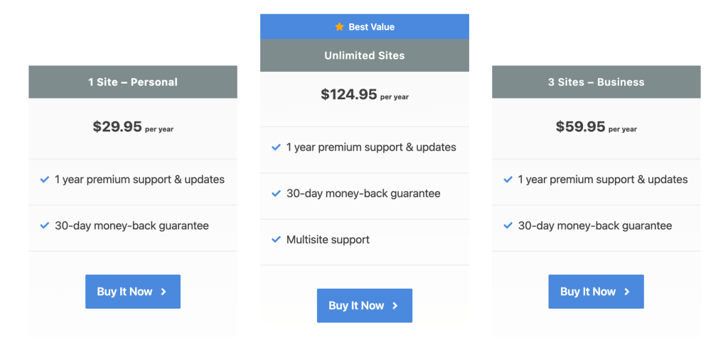 perfmatters price personal vs business vs unlimited plan
