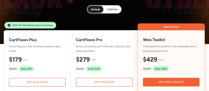 cartflows black friday annual pricing