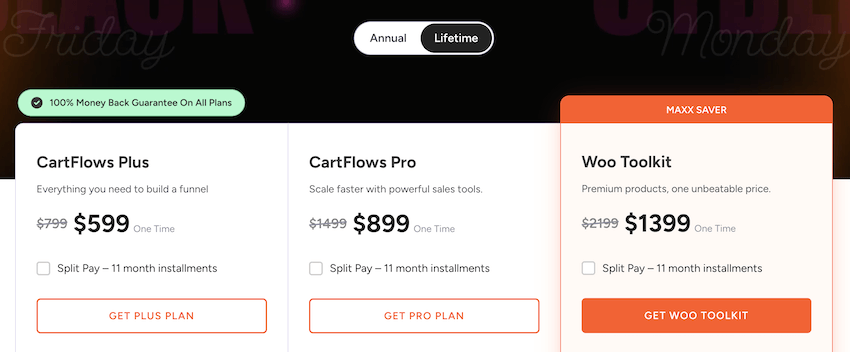 cartflows black friday lifetime pricing