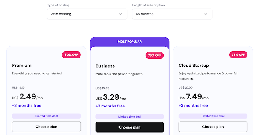 hostinger black friday pricing