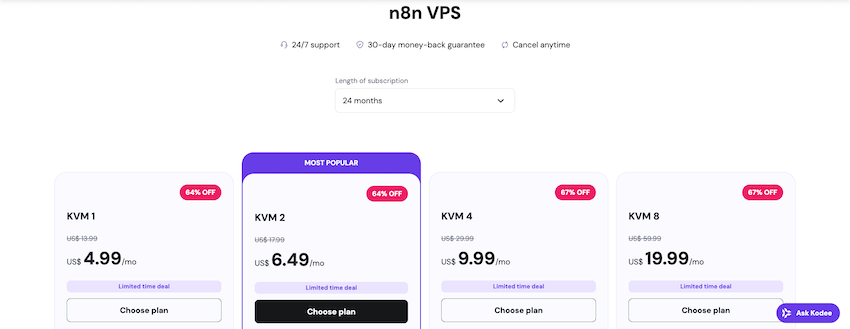 hosinger n8n vps hosting black friday pricing
