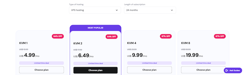 hostinger vps hosting black friday pricing
