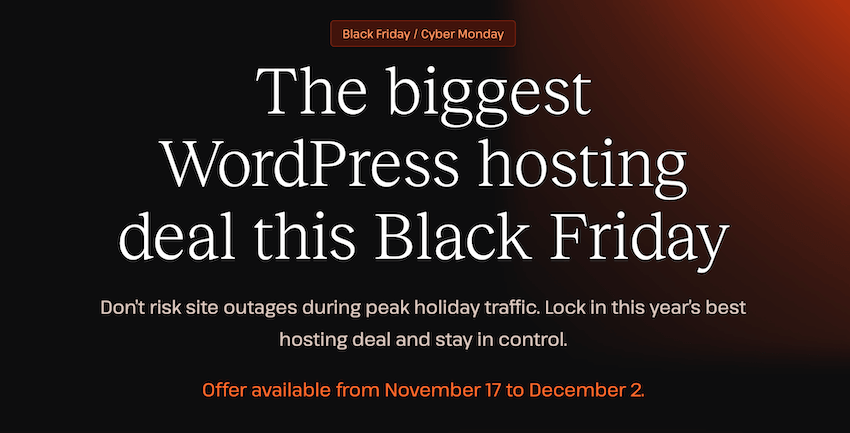 kinsta black friday sale page