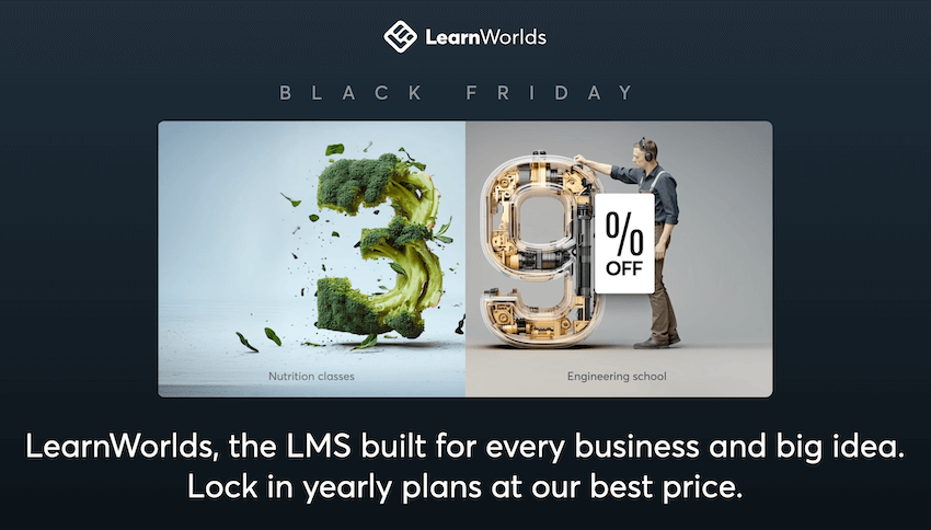 learnworlds black friday sale page