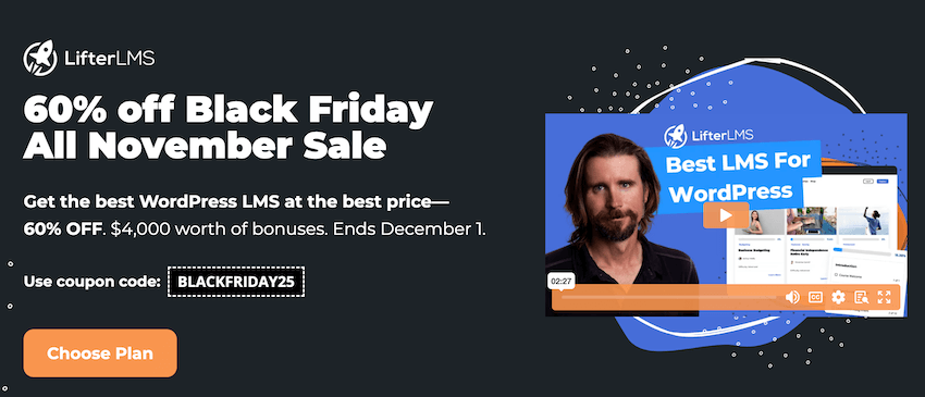 lifterlms black friday sale page
