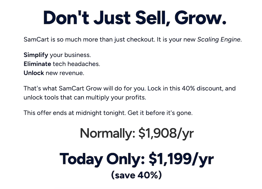 samcart black friday deal