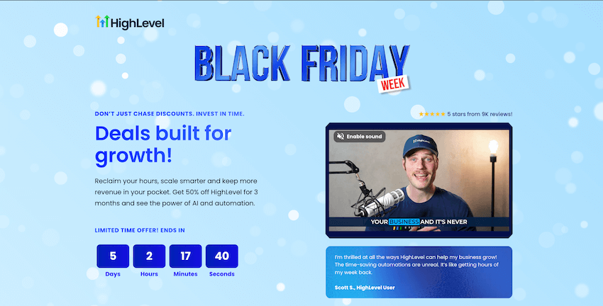 gohighlevel black friday page