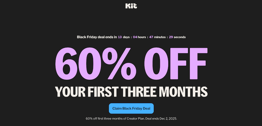 kit black friday sale page convertkit black friday sale page