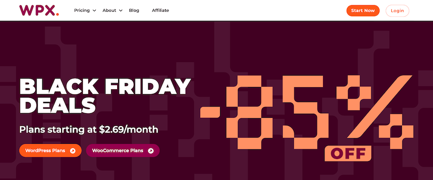 wpx hosting black friday page